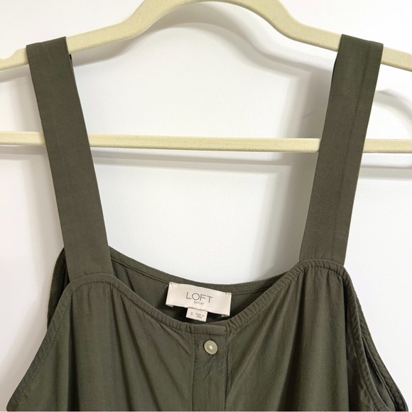 LOFT Outlet Olive Green Women's Button-Down Tie Front Top - Picture 5 of 7